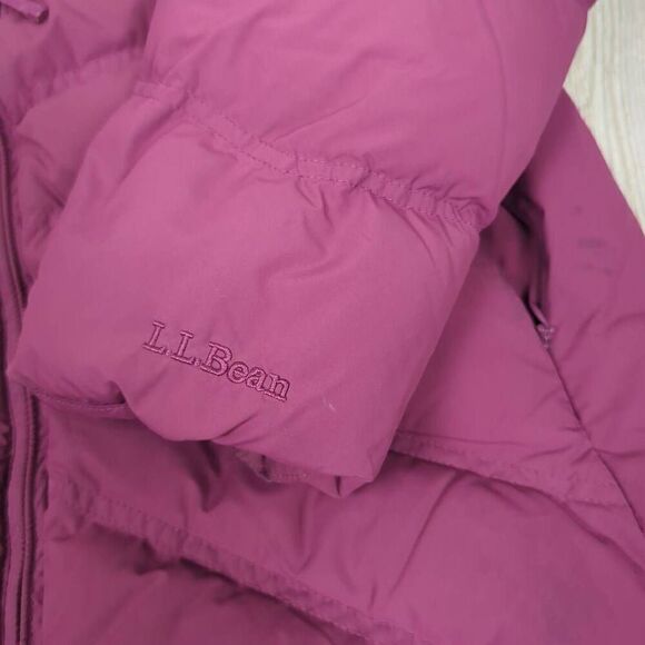 L L Bean Womens Size XL Full Zip Front Puffer Jacket Coat Purple Purple Pockets - Picture 3 of 6